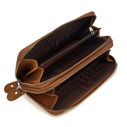 Versatile Double Zip Wallet – Organized and Stylish Storage