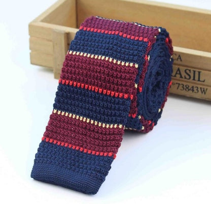 Men Knitted Knit Leisure Striped Ties Fashion Skinny Narrow Slim Neck Ties for Men Skinny Woven Designer Cravat