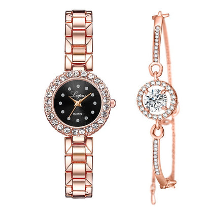 Luxury Women's Bangle Watch Set – Fashionable Bracelet Wristwatch with Quartz Movement