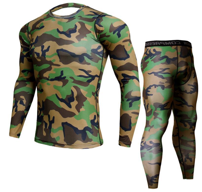 Men's Camouflage Pants & T-Shirt Set – Fashionable CrossFit Compression Outfit for Casual Wear