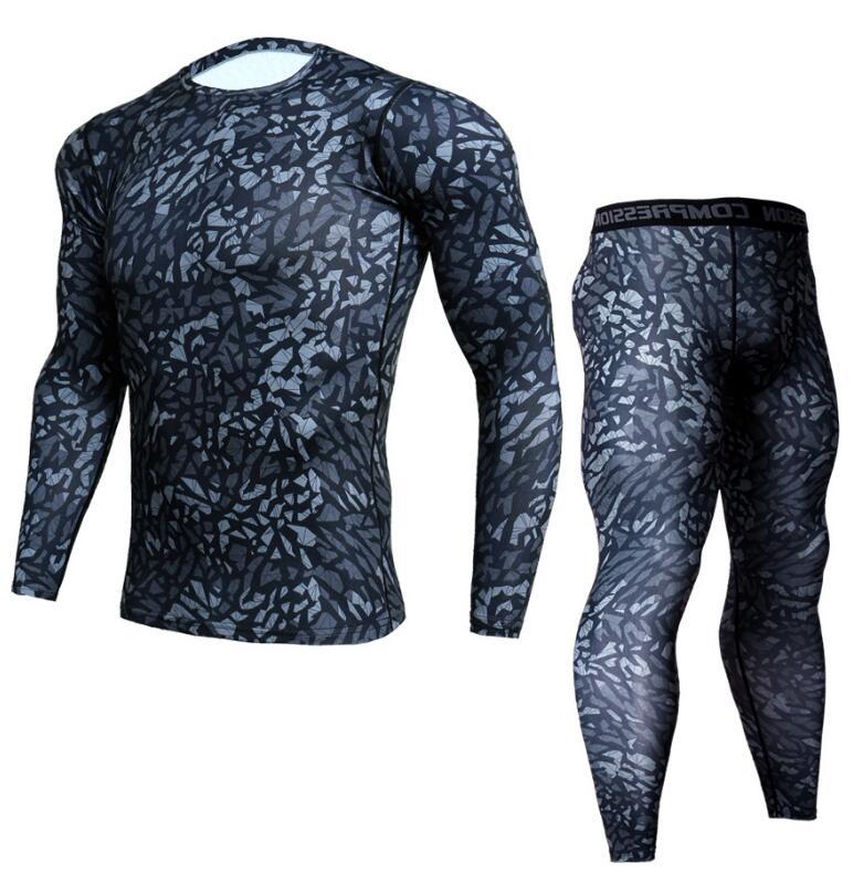 Men's Camouflage Pants & T-Shirt Set – Fashionable CrossFit Compression Outfit for Casual Wear