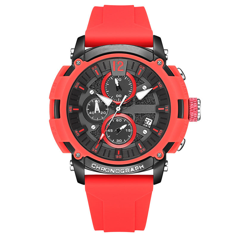 Men’s Multi-function Timing Luminous Waterproof Calendar Watch for Students