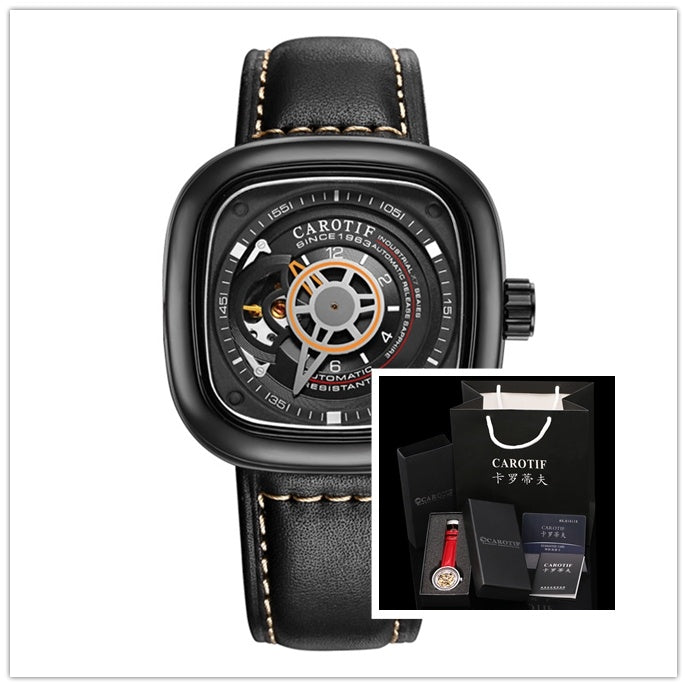 Hot Blast Dunk Fashion Automatic Mechanical Watch – Men's Hollow Square Dial Design