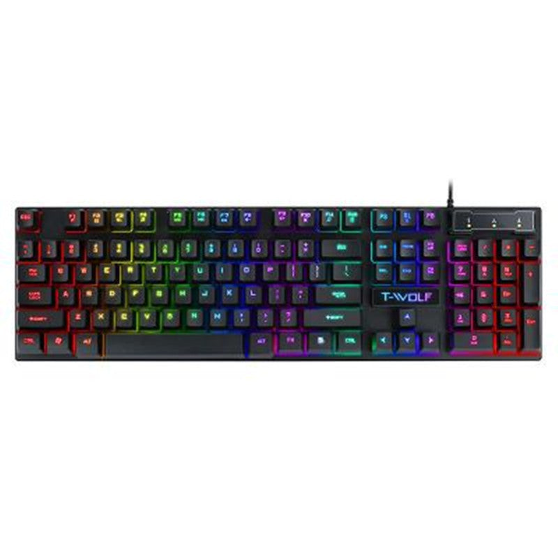 USB Luminous Wired Gaming Keyboard with Floating Manipulator