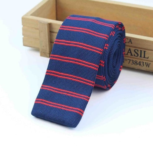 Men Knitted Knit Leisure Striped Ties Fashion Skinny Narrow Slim Neck Ties for Men Skinny Woven Designer Cravat