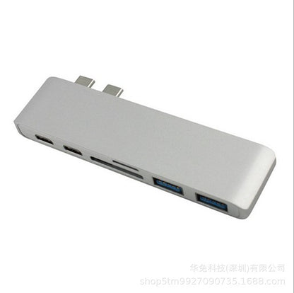 Compatible with Apple, New MACBOOK double head usb3.0 type-c hub reader docking station hub