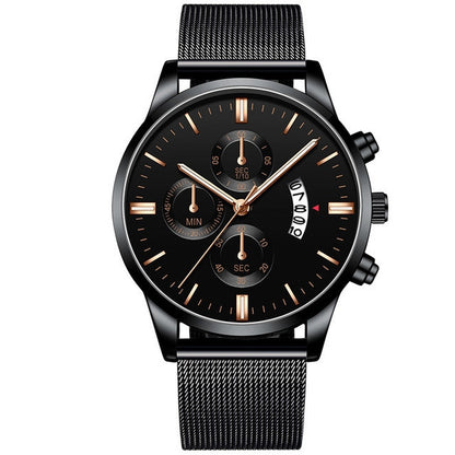 Men’s Luxury Business Quartz Watch with Mesh Band