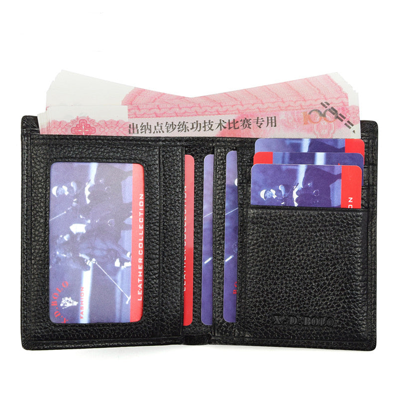 Ultra-Thin First Layer Cowhide Short Wallet for Men