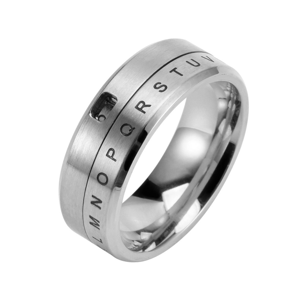 Men's Trendy English Alphabet Rotating Ring Accessories