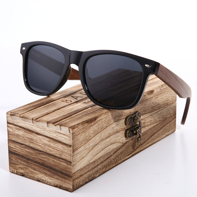 Polarized Wood Frame Sunglasses for Men