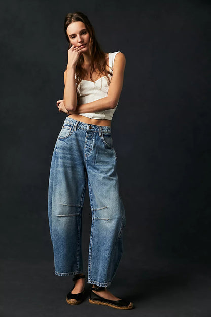 High Stretch Mid-Rise Wide Leg Jeans - PureSelect