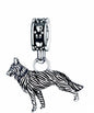 Sterling Silver S925 Loyal Shepherd Dog Pendant Beads for Bracelets