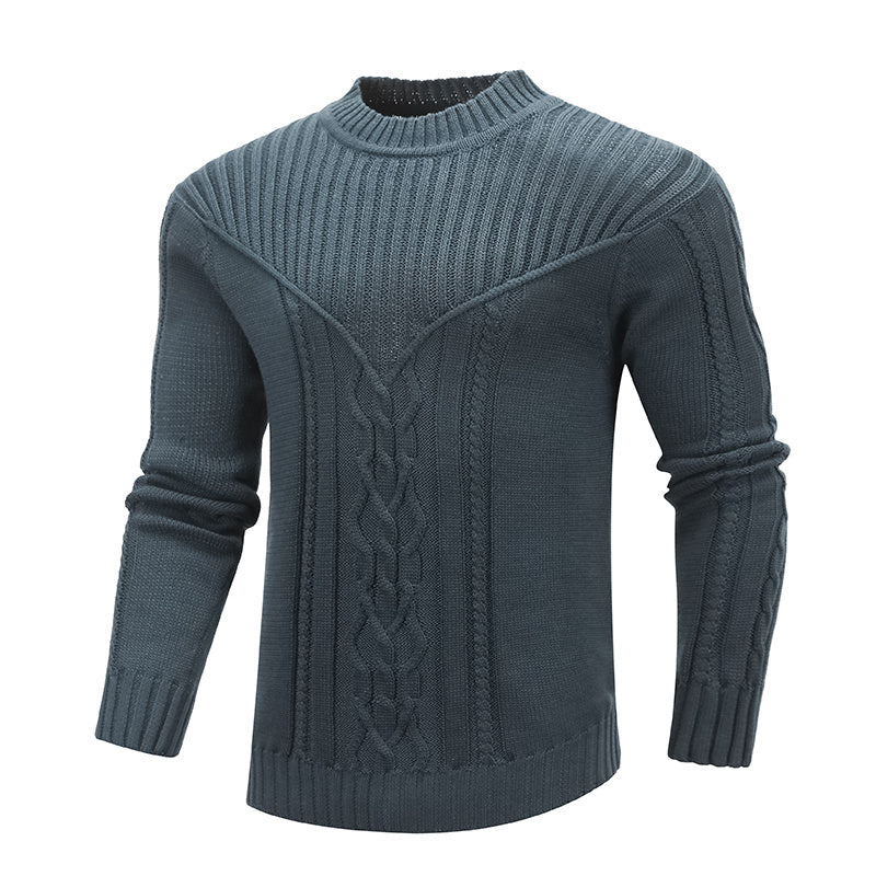 Stylish Solid Color Jacquard Sweater for Men