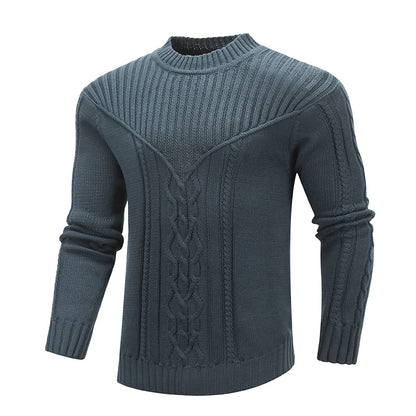 Stylish Solid Color Jacquard Sweater for Men