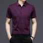 Woodpecker Silk Short Sleeve Shirt for Middle-Aged Men