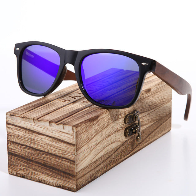 Polarized Wood Frame Sunglasses for Men