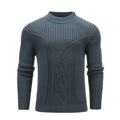 Stylish Solid Color Jacquard Sweater for Men