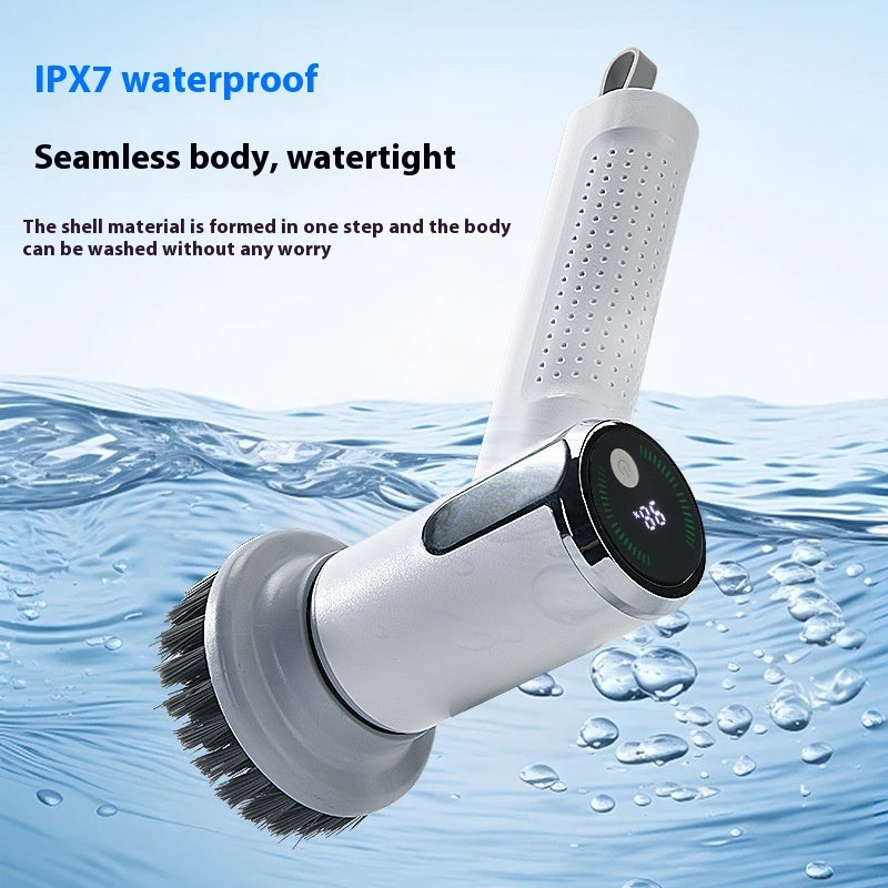 Multifunctional Smart Display Electric Cleaning Brush Wireless Kitchen Sink Cleaning Brush Waterproof Electric Pot Brush Cleaning Tool - PureSelect