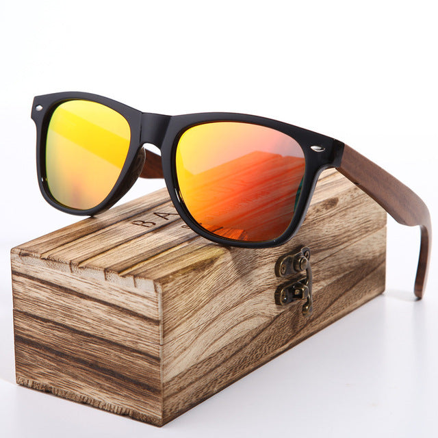 Polarized Wood Frame Sunglasses for Men