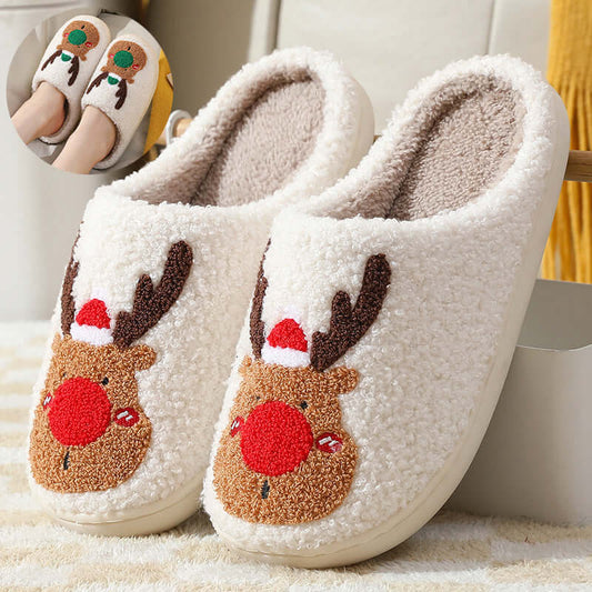 Cozy Elk Winter Slip-On House Shoes