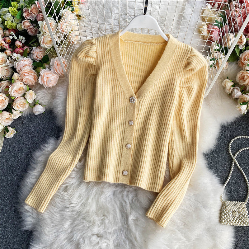 V-Neck Cardigan Sweater for Women