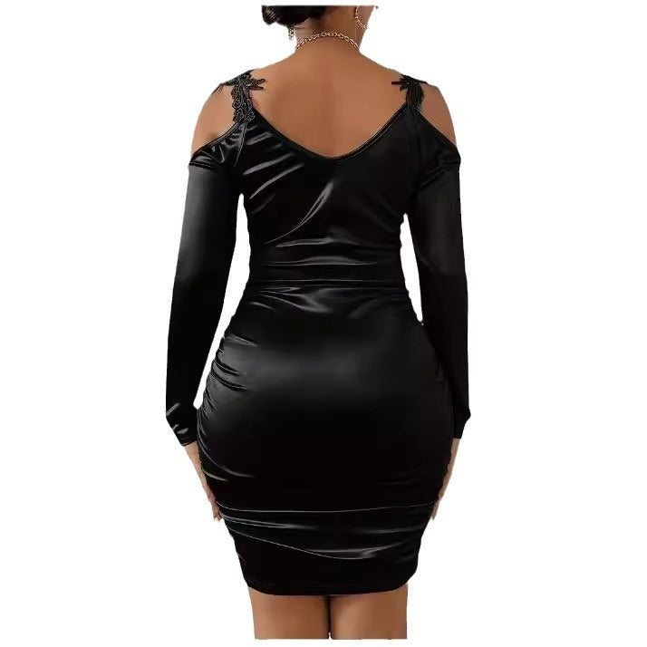 Elegant Lace Tight Draped Dress - PureSelect