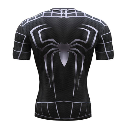 Black Spider Design Fitness T-Shirt