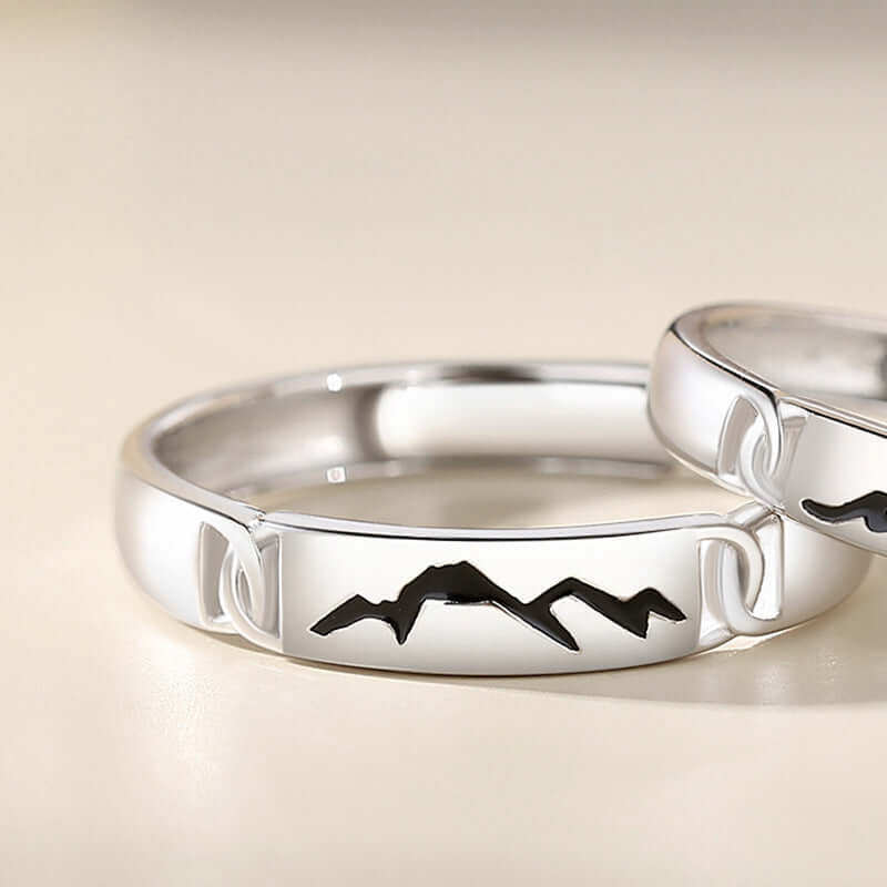 Original Mountain And Sea Accompanied Couples Ring