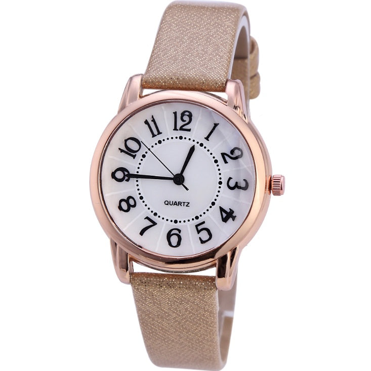 Luxury Women's Leather Strap Quartz Wristwatches – Simple Dial for Effortless Fashion