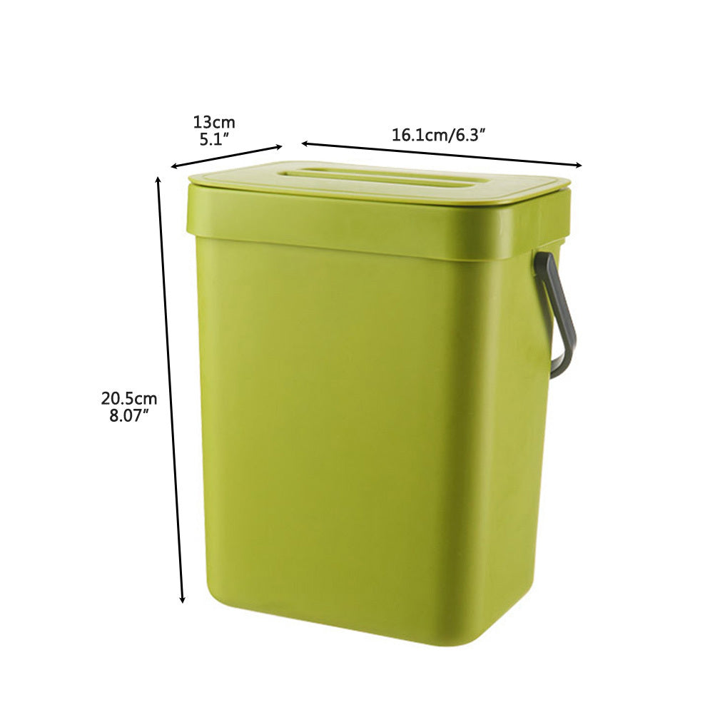 Small Kitchen Compost Bin 3L Kitchen Waste Bin Household Countertop Container with Lid for Rubbish Composter