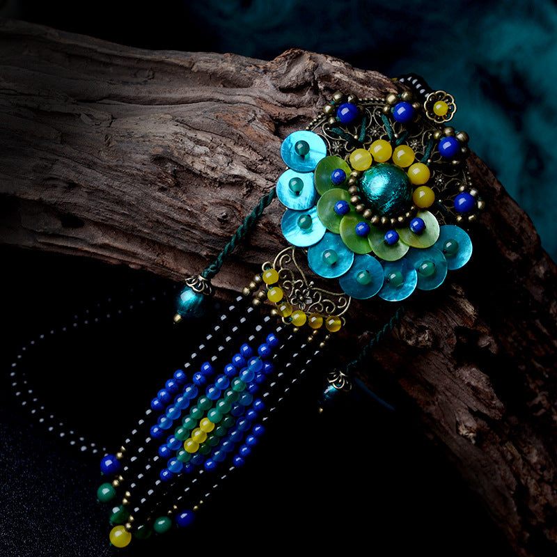 Female ethnic style long necklace jewelry