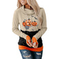 High Neck Halloween and Christmas Cartoon Print Pullover Sweater for Women