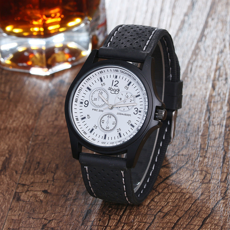 Black & White Sports Quartz Watch for Men and Women