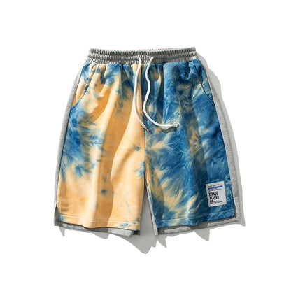 Summer New Drawstring Loose Tie-Dye Shorts for Men