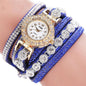 Elegant Women's Quartz Watch – PU Leather Bracelet with Rhinestone Accents