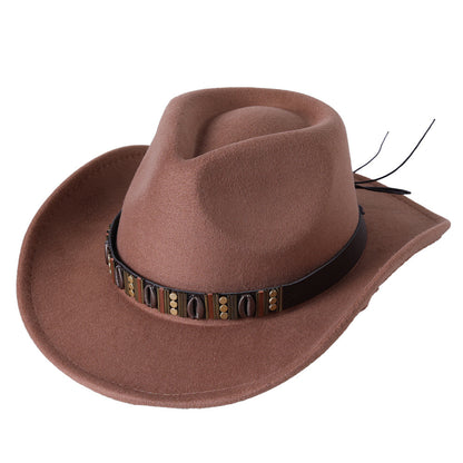 Unisex Woolen Western Cowboy Top Hat