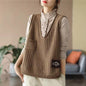 Loose-Fit V-Neck Knitted Vest for Women