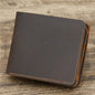 Retro Rough Tri-Fold First Layer Cowhide Wallet