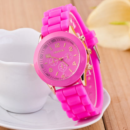 Trendy Silicone Couple's Quartz Watches