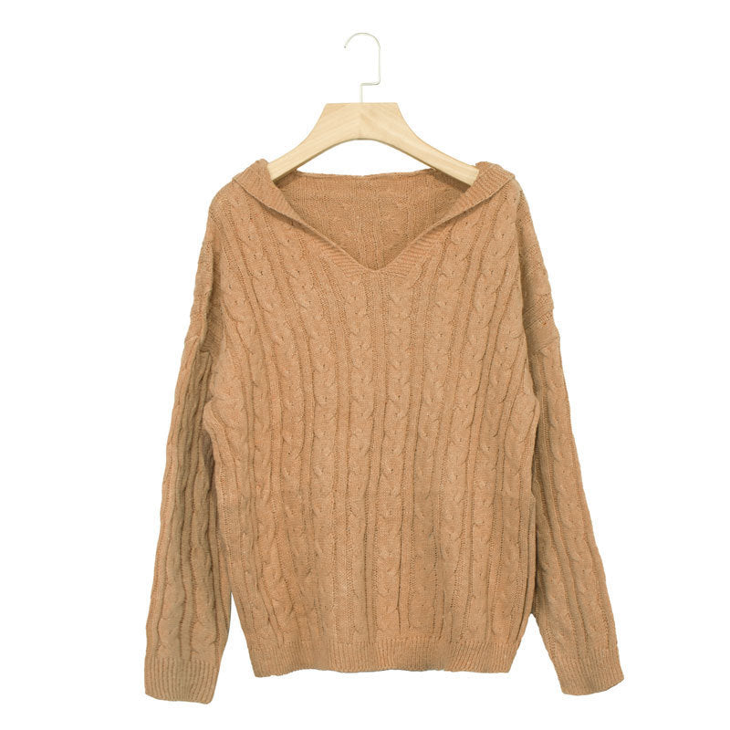 Loose-Fit V-Neck Sweater for Women