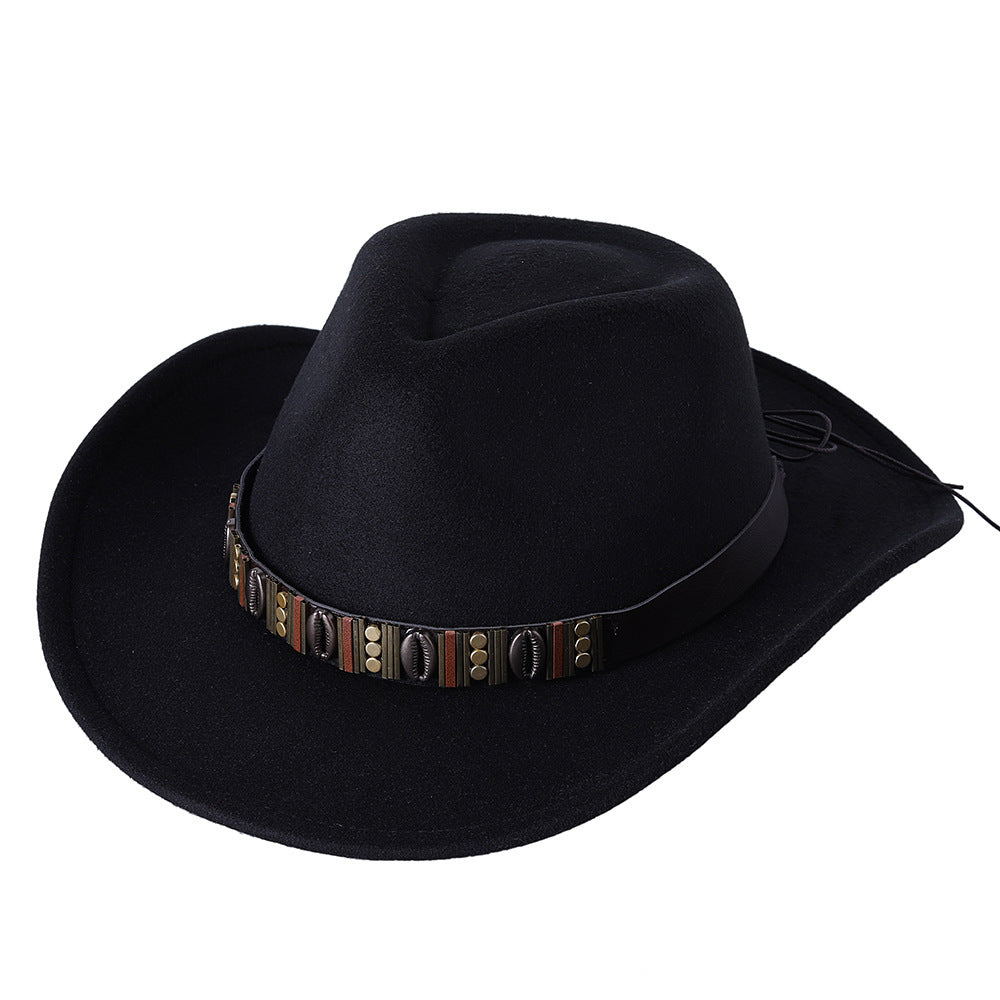 Unisex Woolen Western Cowboy Top Hat