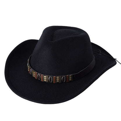 Unisex Woolen Western Cowboy Top Hat