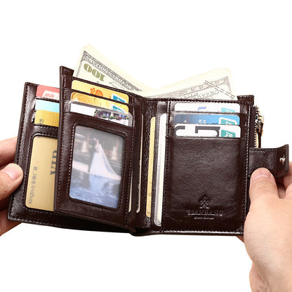 Men's leather wallet wallet card holder