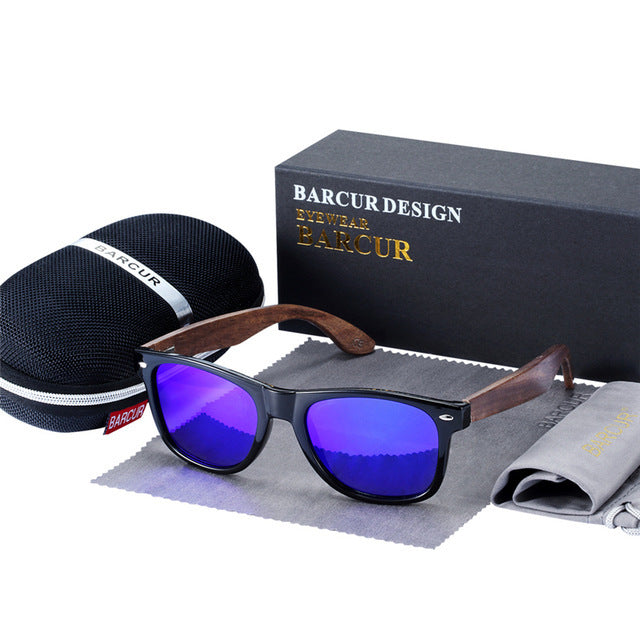 Polarized Wood Frame Sunglasses for Men