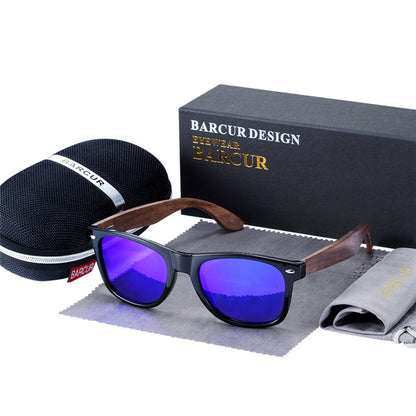 Polarized Wood Frame Sunglasses for Men