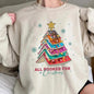 Christmas Letters Printing Casual Round Neck Sweater