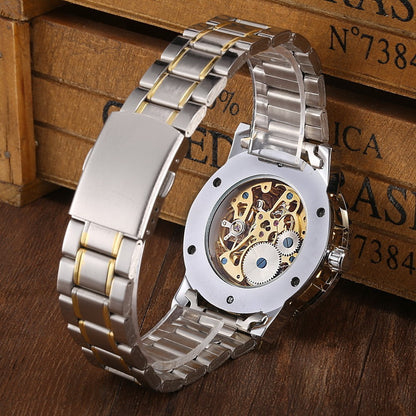 Winner Men's Business Casual Watch – Engraved Gold Mechanical Design