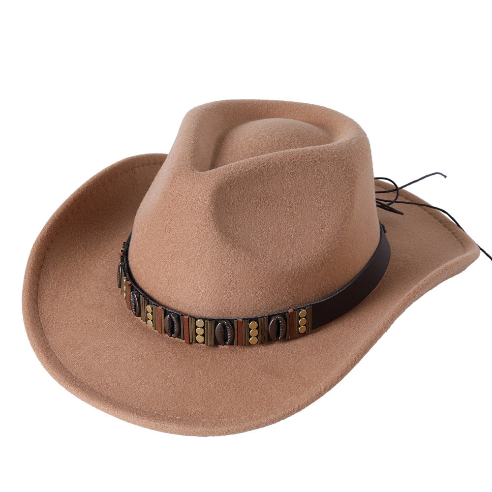 Unisex Woolen Western Cowboy Top Hat