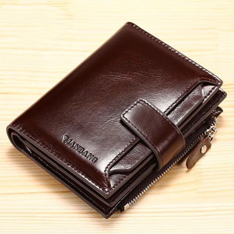 Men's leather wallet wallet card holder