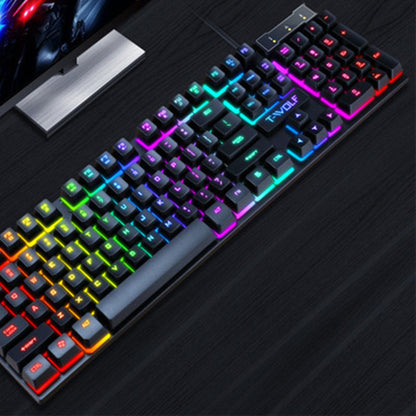 USB Luminous Wired Gaming Keyboard with Floating Manipulator